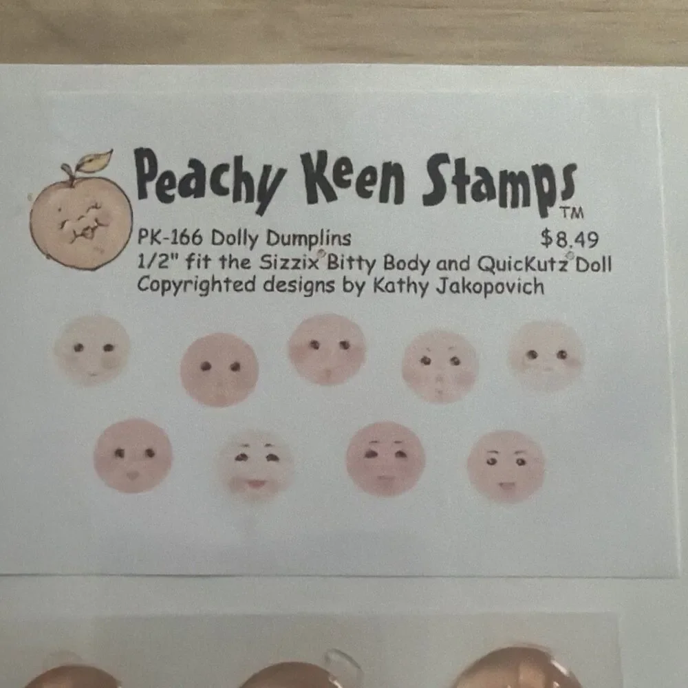 Peachy Keen paper doll Faces Stamps dolly dumplings and simple simons 1/2